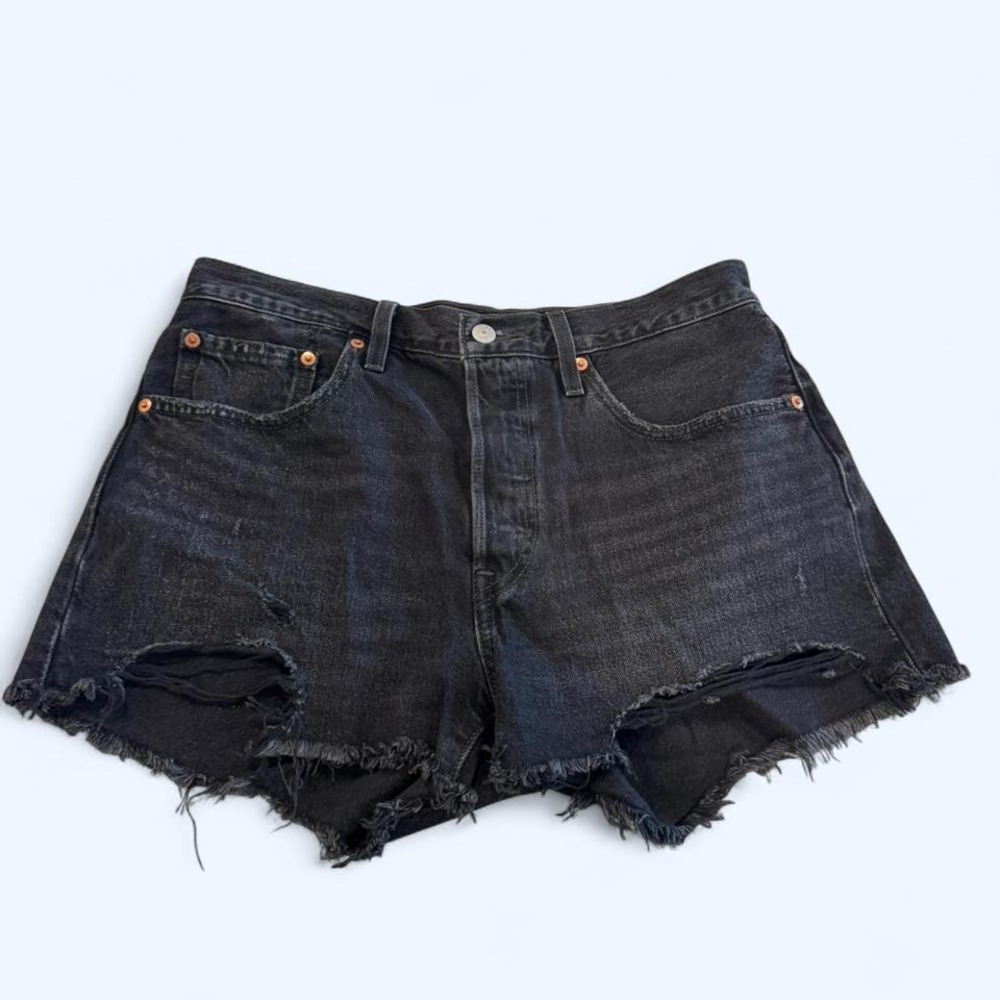 Levi's black denim shorts